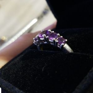 Vtg AAA Spinel  multi-gemstone ring hallmarked deeppurple Final!